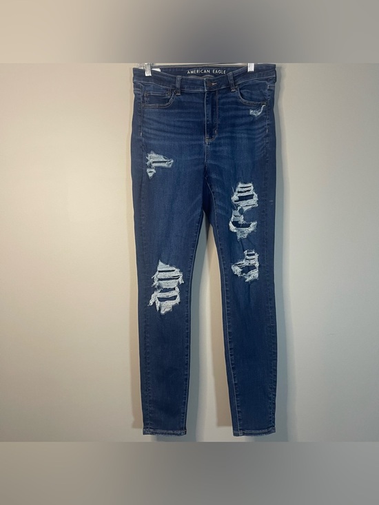 American Eagle Outfitters Denim - American Eagle Outfitters Dark Blue Distressed Skinny Jeans
